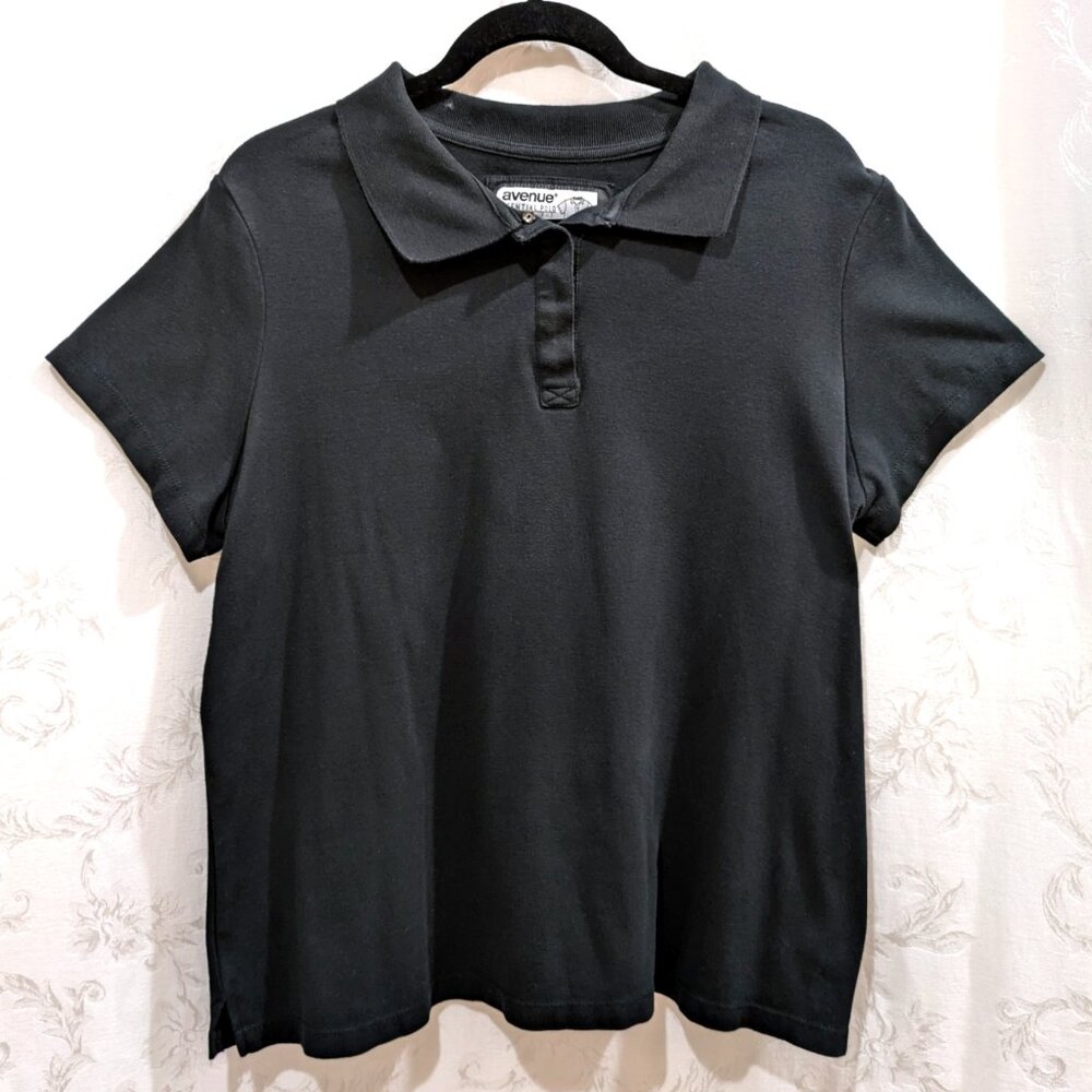 VTG Avenue Cotton Essential Polo Shirt 18 / 20 Classic Fit Black Career Office